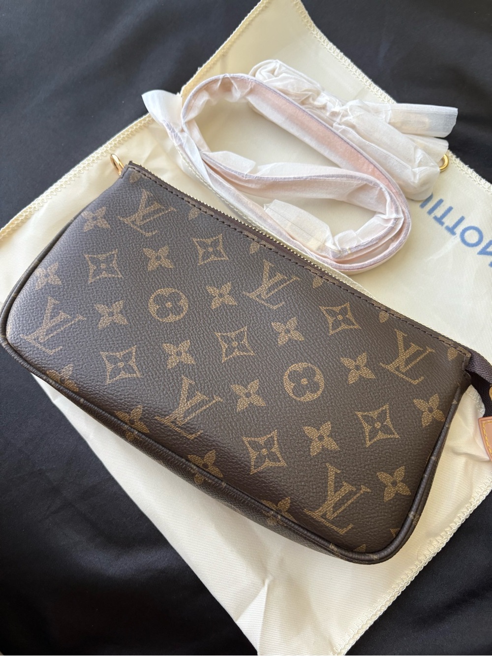 Louis Vuitton Monogram Canvas Crossbody Pochette in Brown